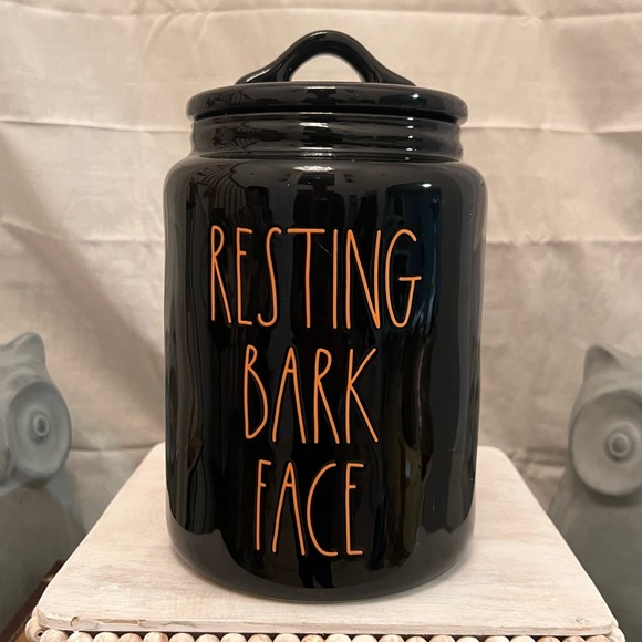 Rae Dunn "RESTING BARK FACE" Canister - Picture 1 of 7
